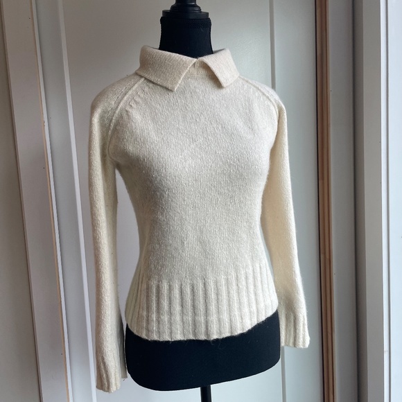 Sunday Best Polo Angora and Lamb's Wool Sweater Cream - Picture 1 of 10